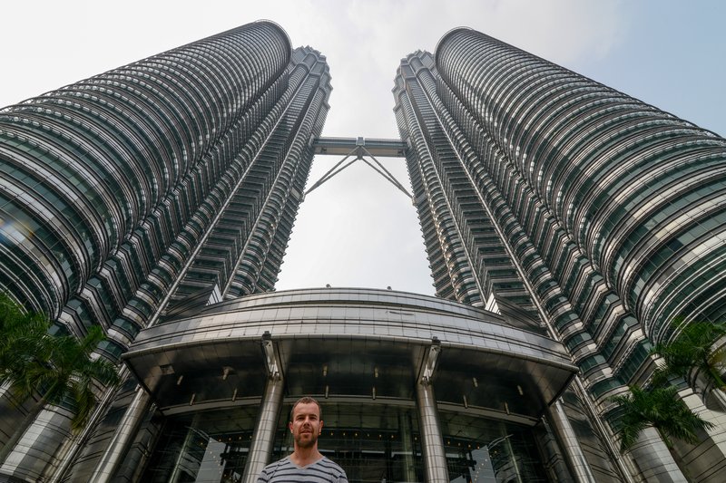 Petronas Twin Towers skyline in Kuala Lumpur with the skybridge connecting them
