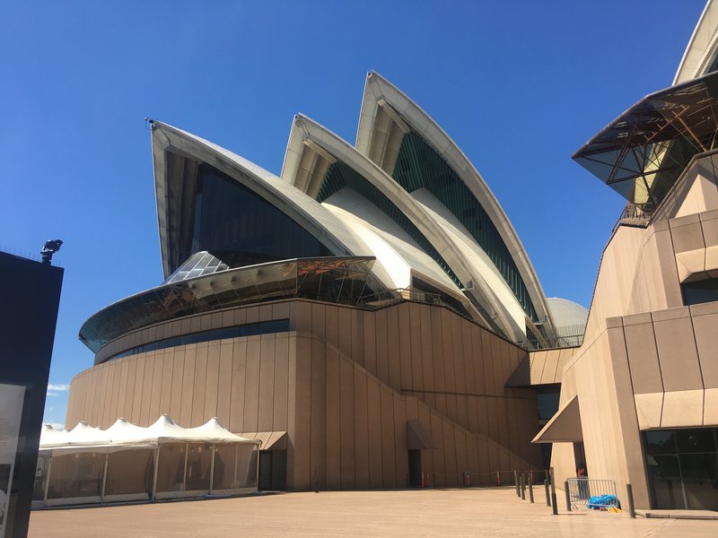Sydney Opera House's white shell roofs on Sydney Harbour