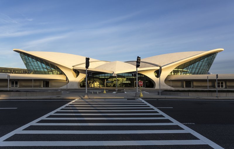 Eero Saarinen's winged concrete TWA Flight Center terminal at JFK Airport