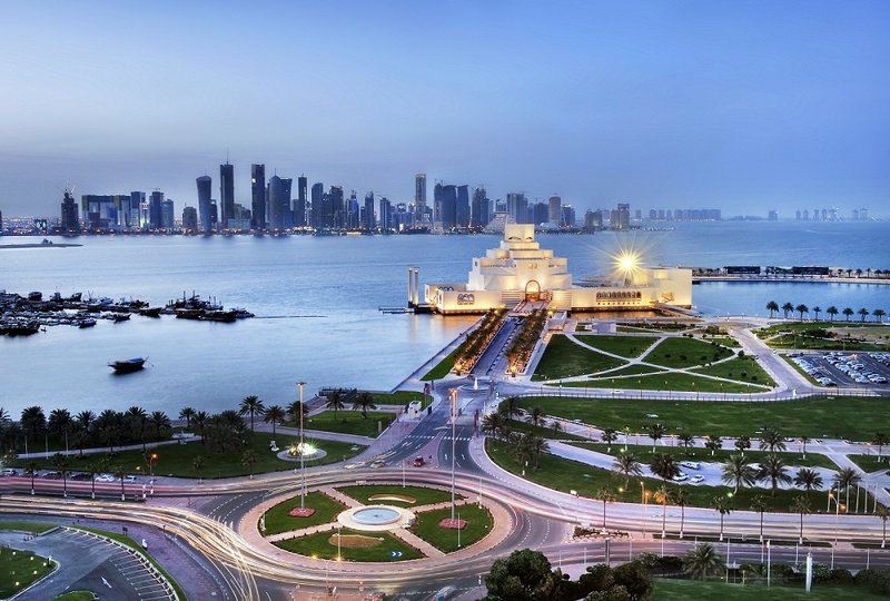 Museum of Islamic Art on its island in Doha Bay