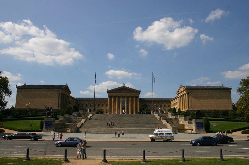 Greek Revival facade and steps of the Philadelphia Museum of Art