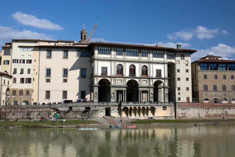 The Uffizi Gallery seen from across the Arno river, Florence