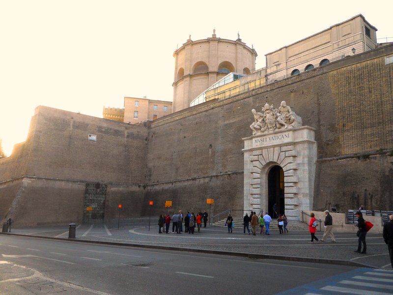 Entrance to the Vatican Museums beneath the Vatican walls