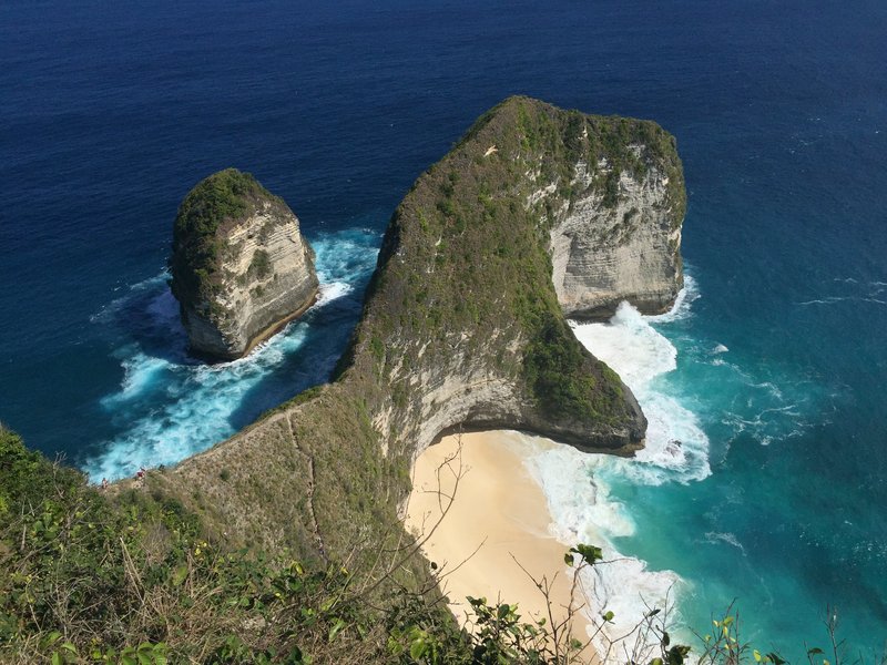 The T-shaped limestone headland and cove at Kelingking Beach, Nusa Penida