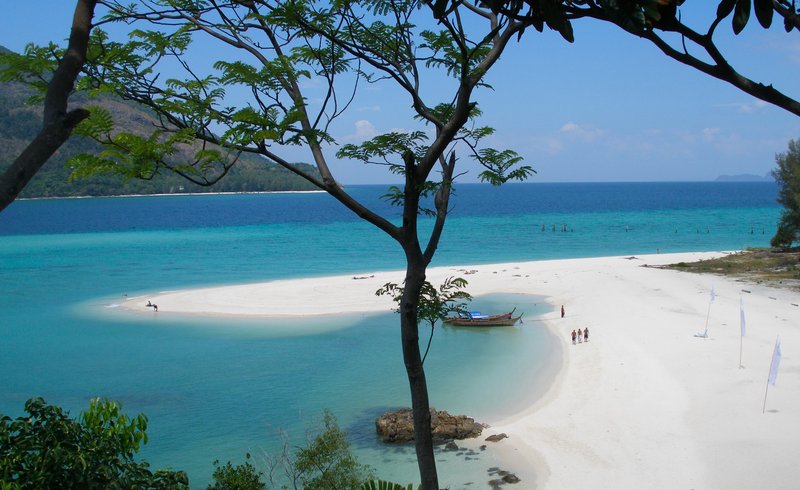 White sand spit and turquoise water on Koh Lipe, Satun, Thailand