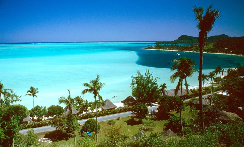 Matira Beach and lagoon, Bora Bora, French Polynesia