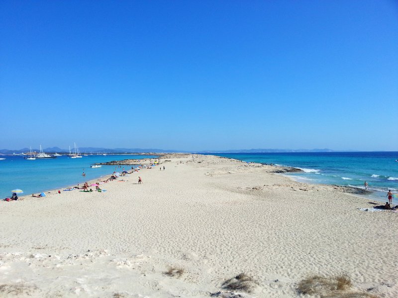 Ses Illetes white sand beach and clear water, Formentera