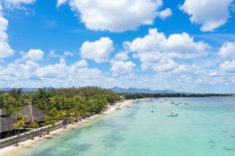 Trou aux Biches beach and lagoon on Mauritius's northwest coast