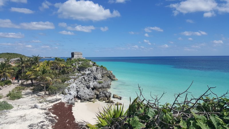 Beach below the Tulum Maya ruins on the Yucatán coast