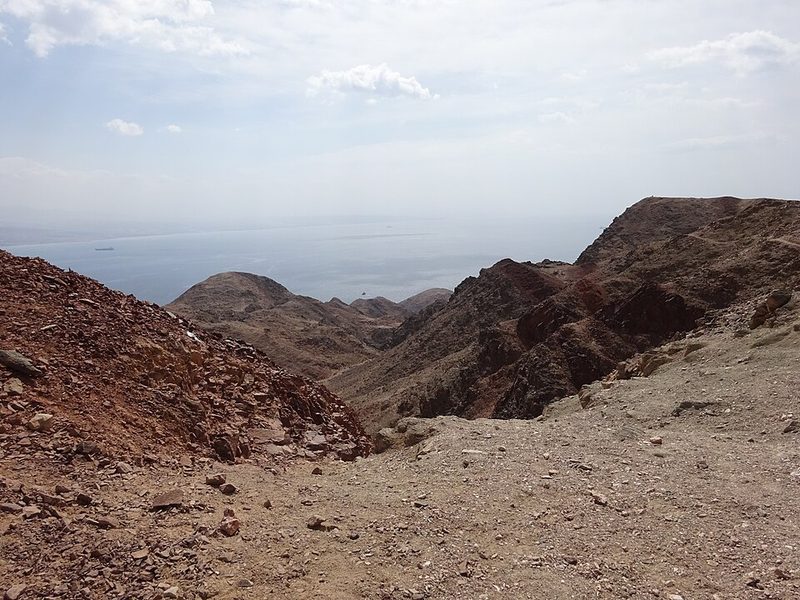 The Eilat Mountains dropping to the Gulf of Aqaba, southern Israel