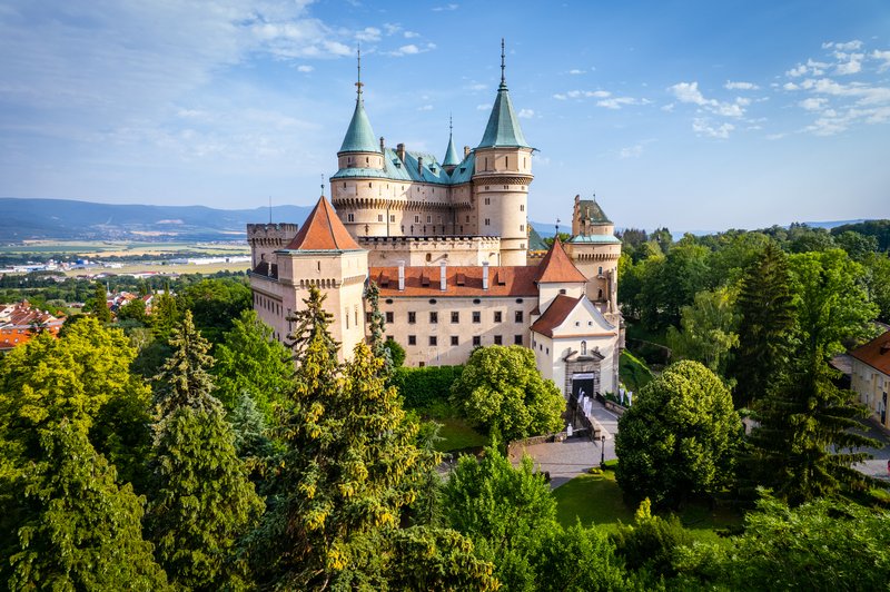 Bojnice Castle turrets rebuilt in French château style