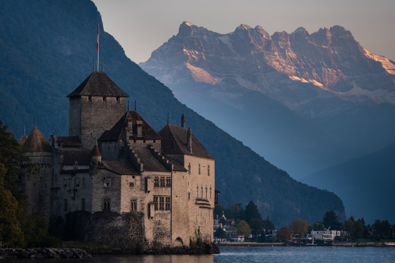 Château de Chillon on the shore of Lake Geneva