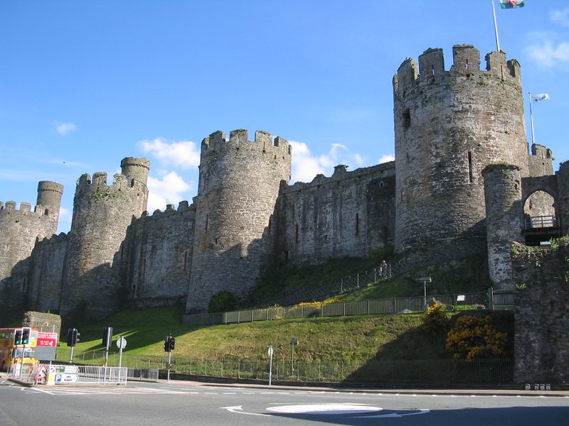 Conwy Castle's medieval towers overlooking the town in North Wales