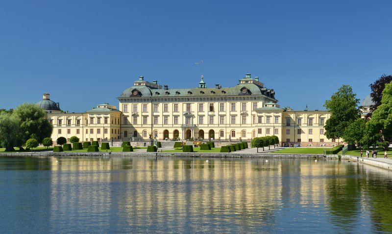 Drottningholm Palace on its island in Lake Mälaren