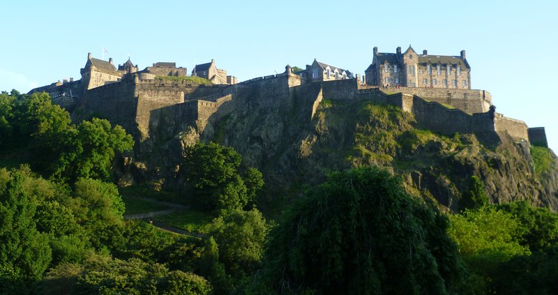 Edinburgh Castle atop Castle Rock overlooking the city