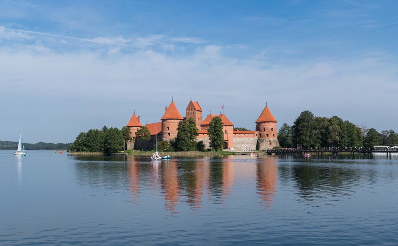 Trakai Island Castle on Lake Galvė, Lithuania