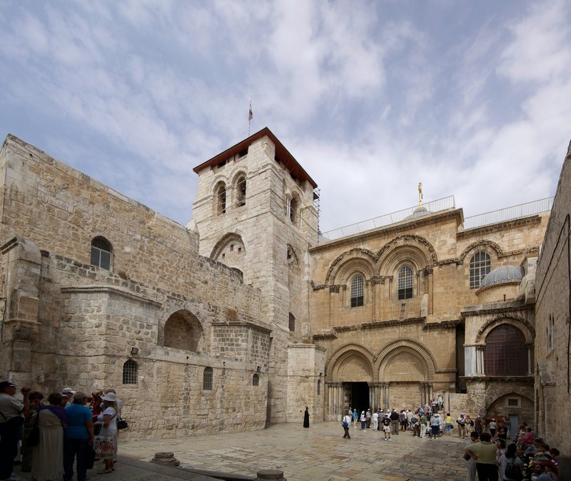 Church of the Holy Sepulchre courtyard and facade, Jerusalem