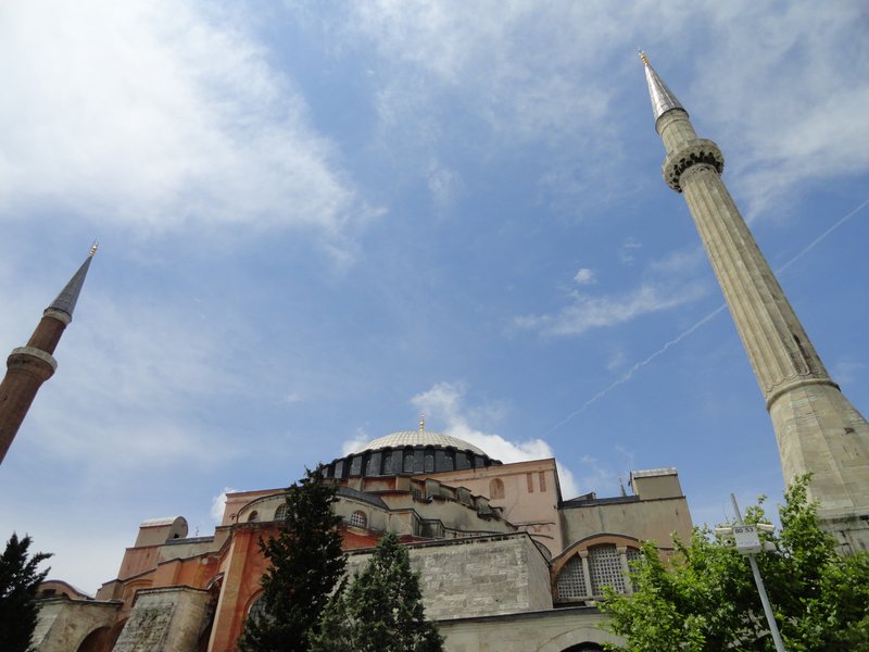 Front facade and minarets of Hagia Sophia, Istanbul