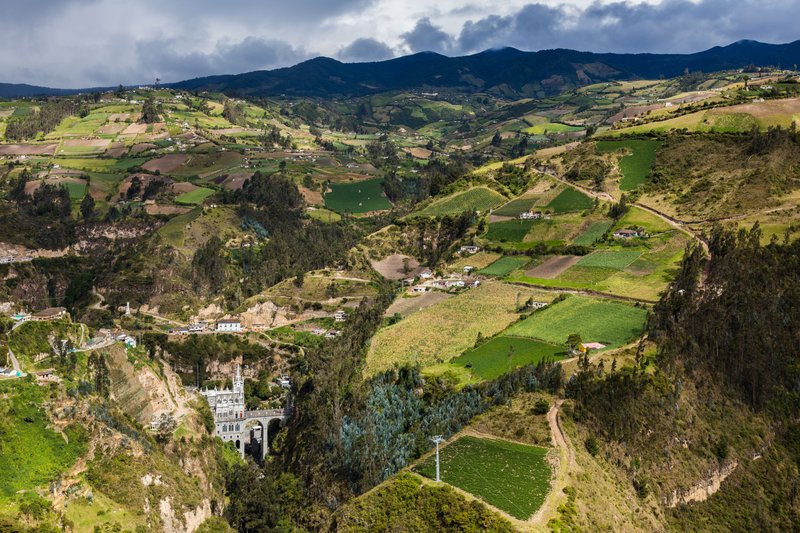 Las Lajas Sanctuary spanning the Guáitara river gorge