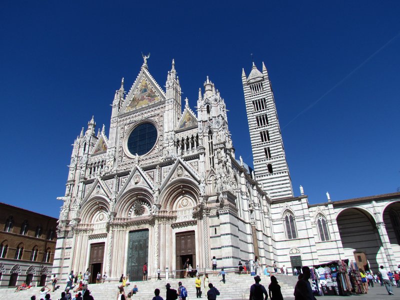 Siena Cathedral's black-and-white banded marble facade