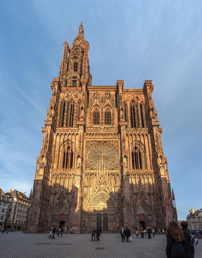 Strasbourg Cathedral's pink sandstone Gothic facade