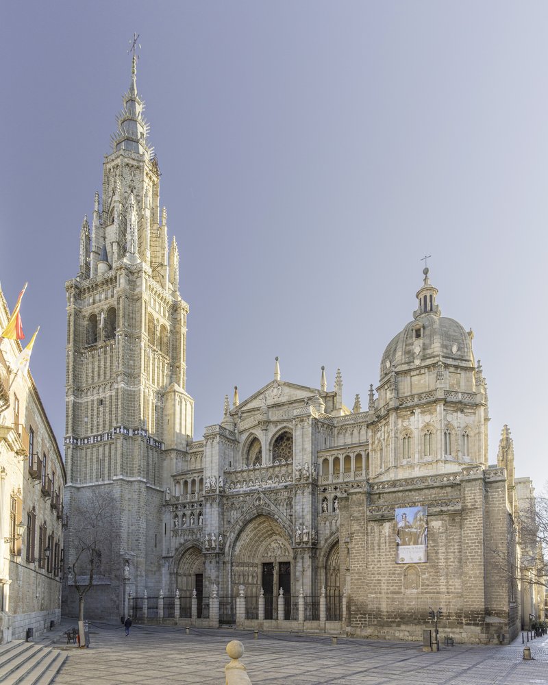West façade and bell tower of Toledo Cathedral