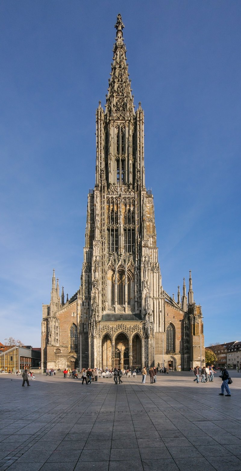 Ulm Minster west facade and spire, Germany