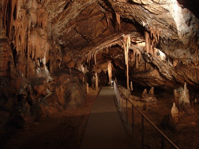 Dripstone gallery inside the Baradla Cave, Aggtelek, Hungary