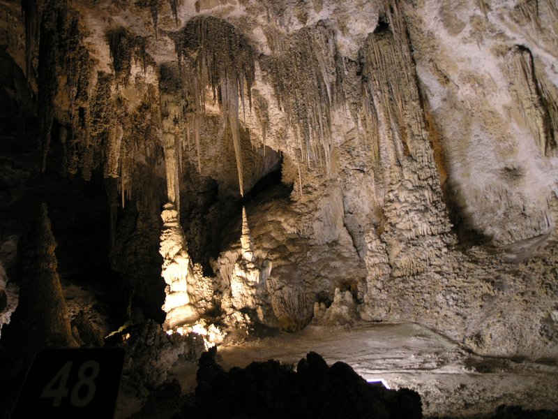 Chinese Theater rock formations in the Big Room of Carlsbad Cavern