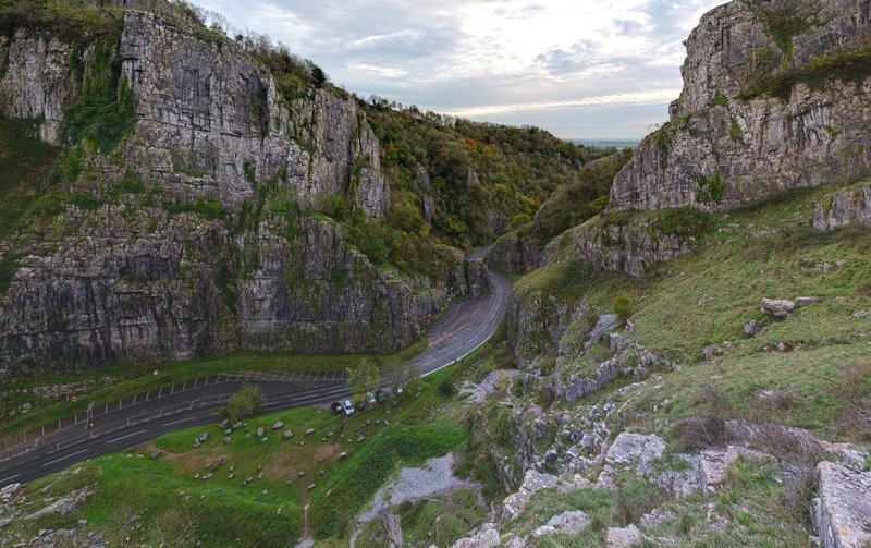 Cheddar Gorge in Somerset, England