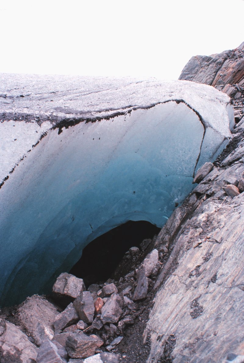 Ice cave formed under the Mendenhall Glacier near Juneau