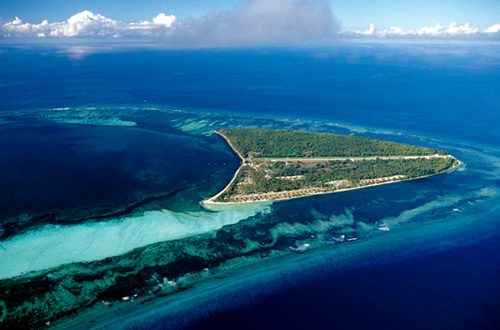 Aerial view of Alphonse Atoll in the outer Seychelles