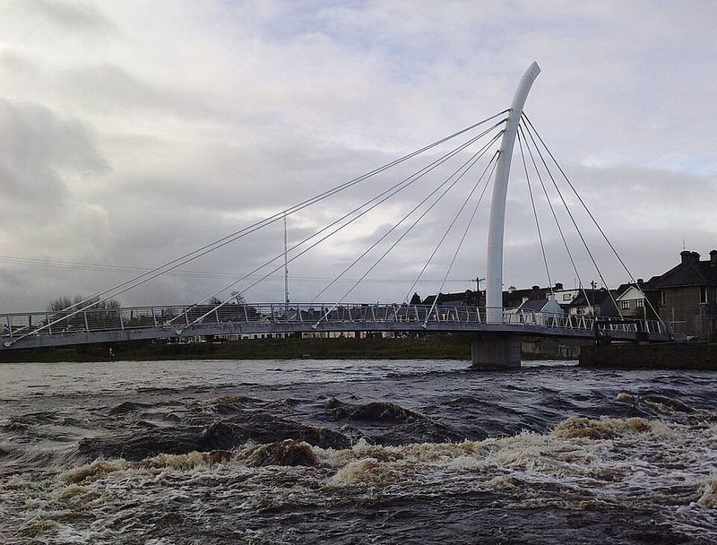 The footbridge over the Ridge Pool on the River Moy at Ballina, County Mayo