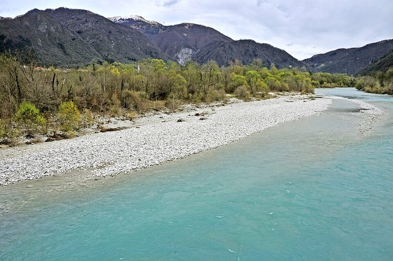 The turquoise Soča near Tolmin, Slovenia