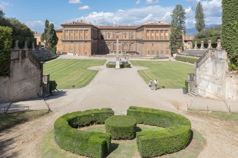 Amphitheatre and terraces of the Boboli Gardens behind Pitti Palace, Florence