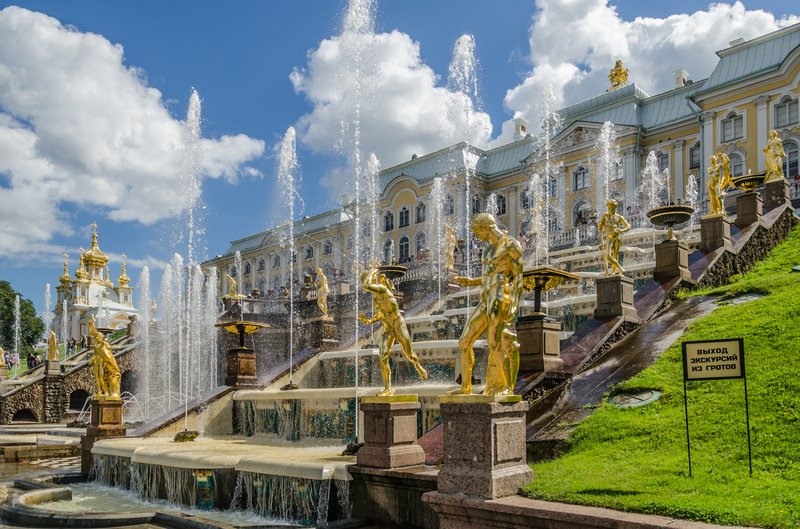 Grand Cascade gilded fountains at Peterhof Palace