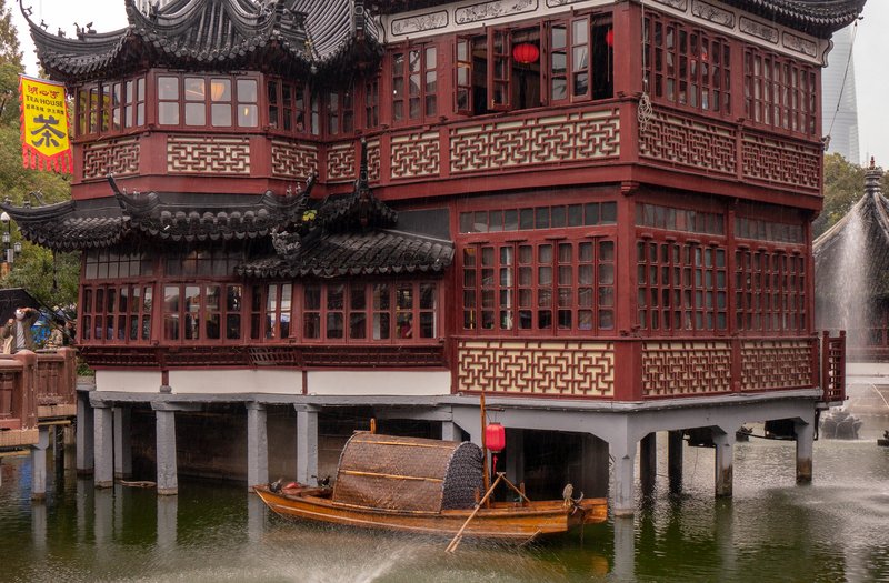 Huxinting Teahouse over the pond at Yu Garden, Shanghai