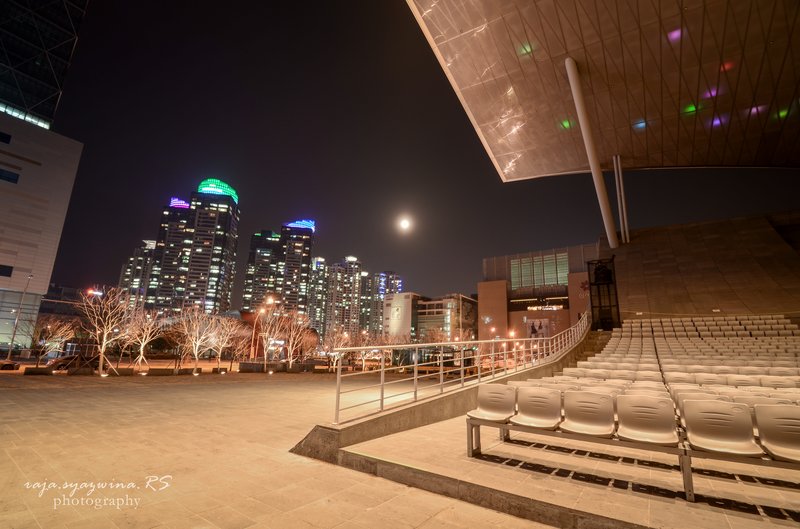 The Centum City skyline in Busan at night