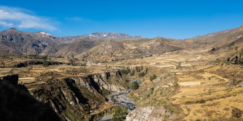 The terraced Colca Canyon valley near Chivay, Arequipa
