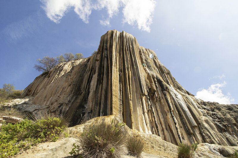 Petrified waterfall rock formation at Hierve el Agua, Oaxaca