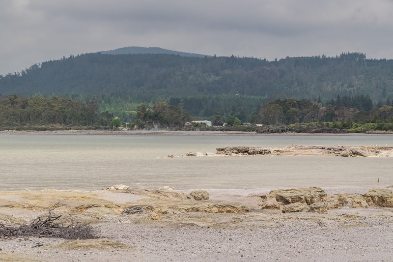Lake Rotorua, on whose shore the Polynesian Spa sits, New Zealand