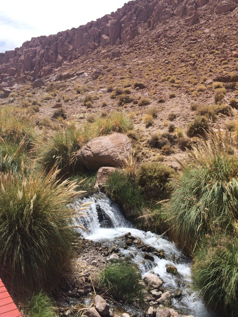 Terraced thermal pools in the Puritama canyon, Atacama Desert