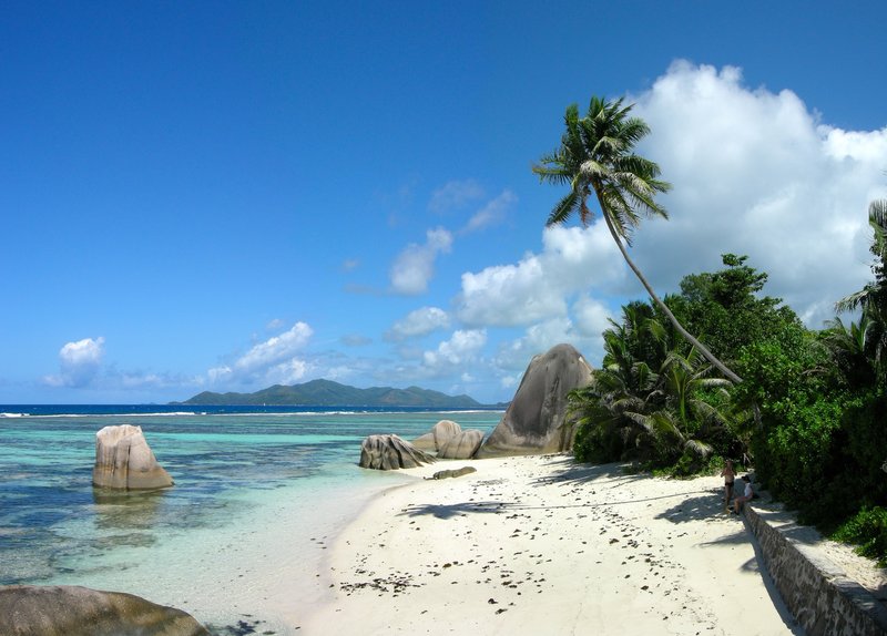 Granite boulders on a beach at Anse Source d'Argent, La Digue