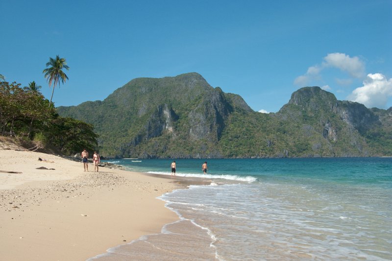 Karst limestone islands rising from El Nido Bay, Palawan