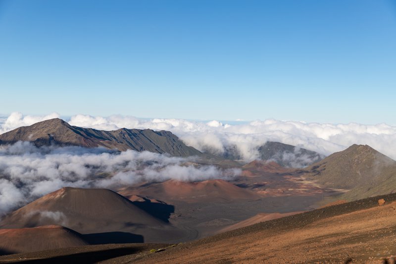 Haleakalā volcano summit crater with cinder cones, Maui