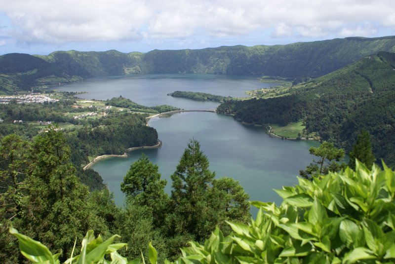 Twin crater lakes of Lagoa das Sete Cidades on São Miguel Island, Azores