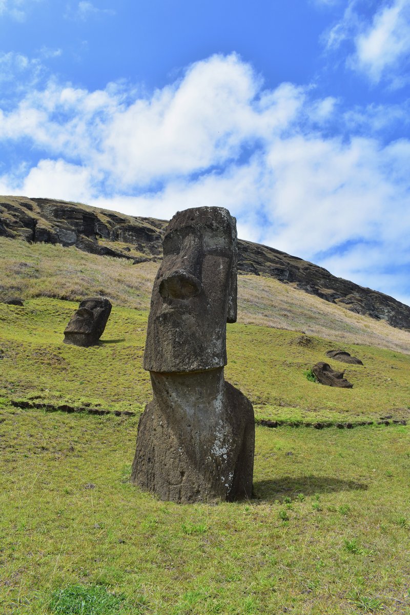 Moai statues at the Rano Raraku quarry, Easter Island