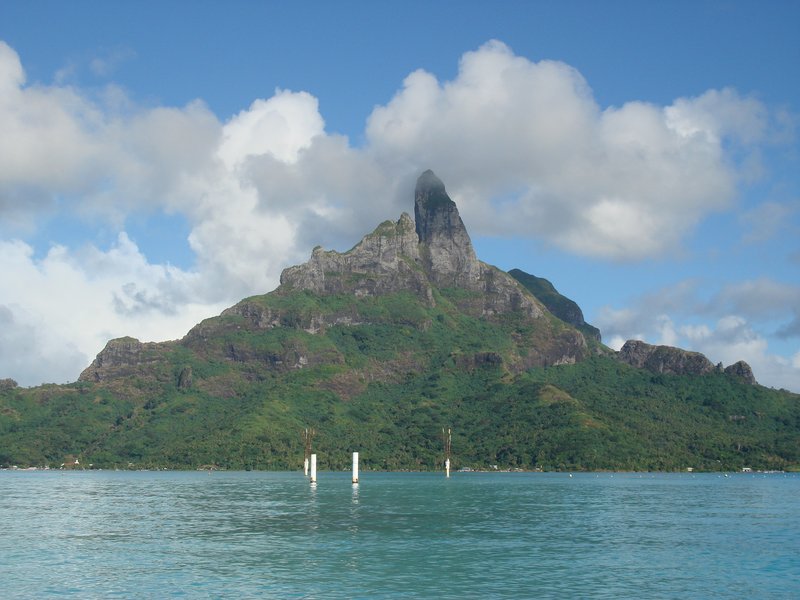 Mount Otemanu rising above the Bora Bora lagoon