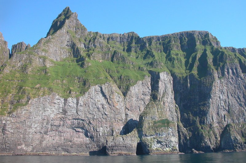 Steep sea cliffs at Vestmannabjørgini in the Faroe Islands