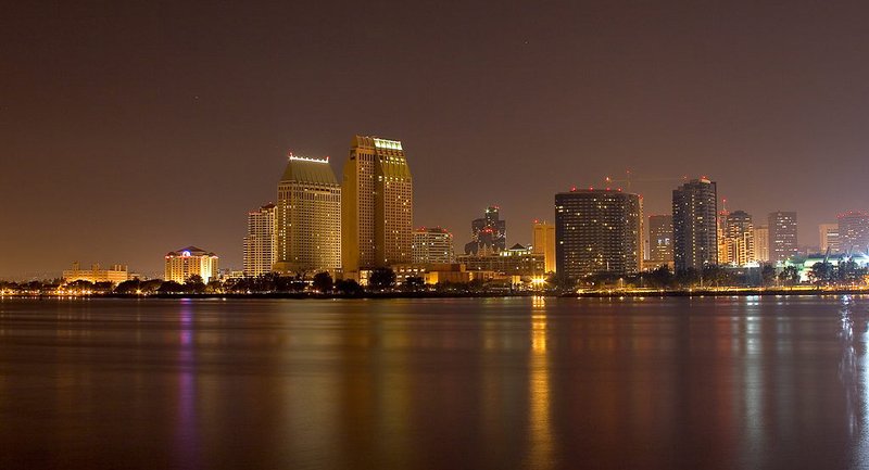 San Diego downtown skyline panorama across the bay